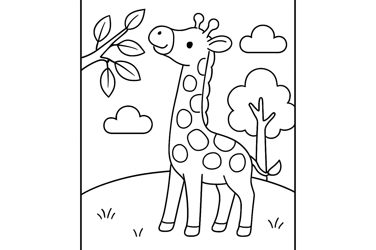 A giraffe reaching for leaves