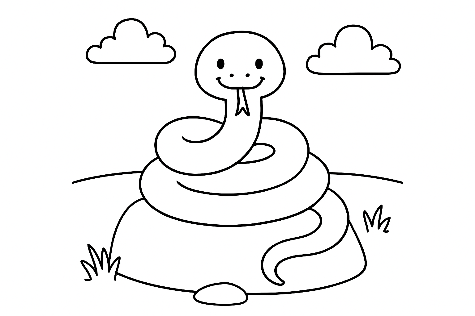 A snake coiled on a rock