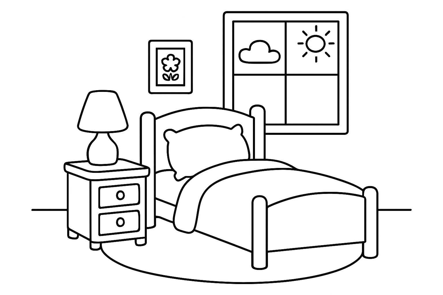 A cozy bedroom scene