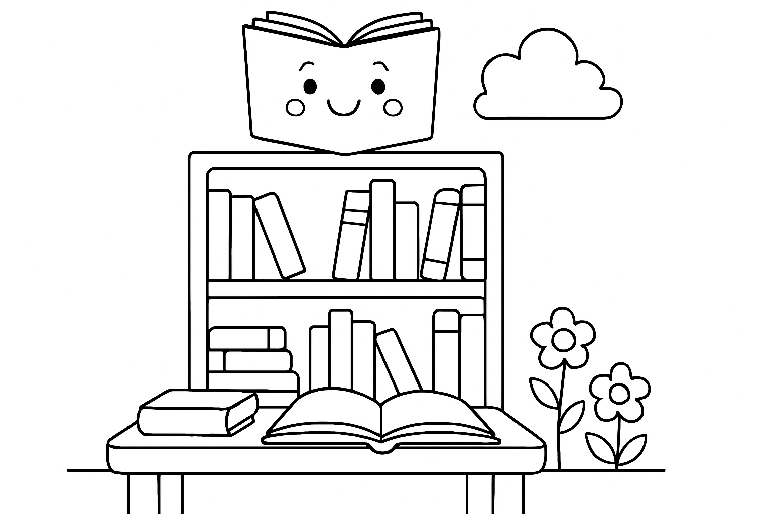 A library full of books