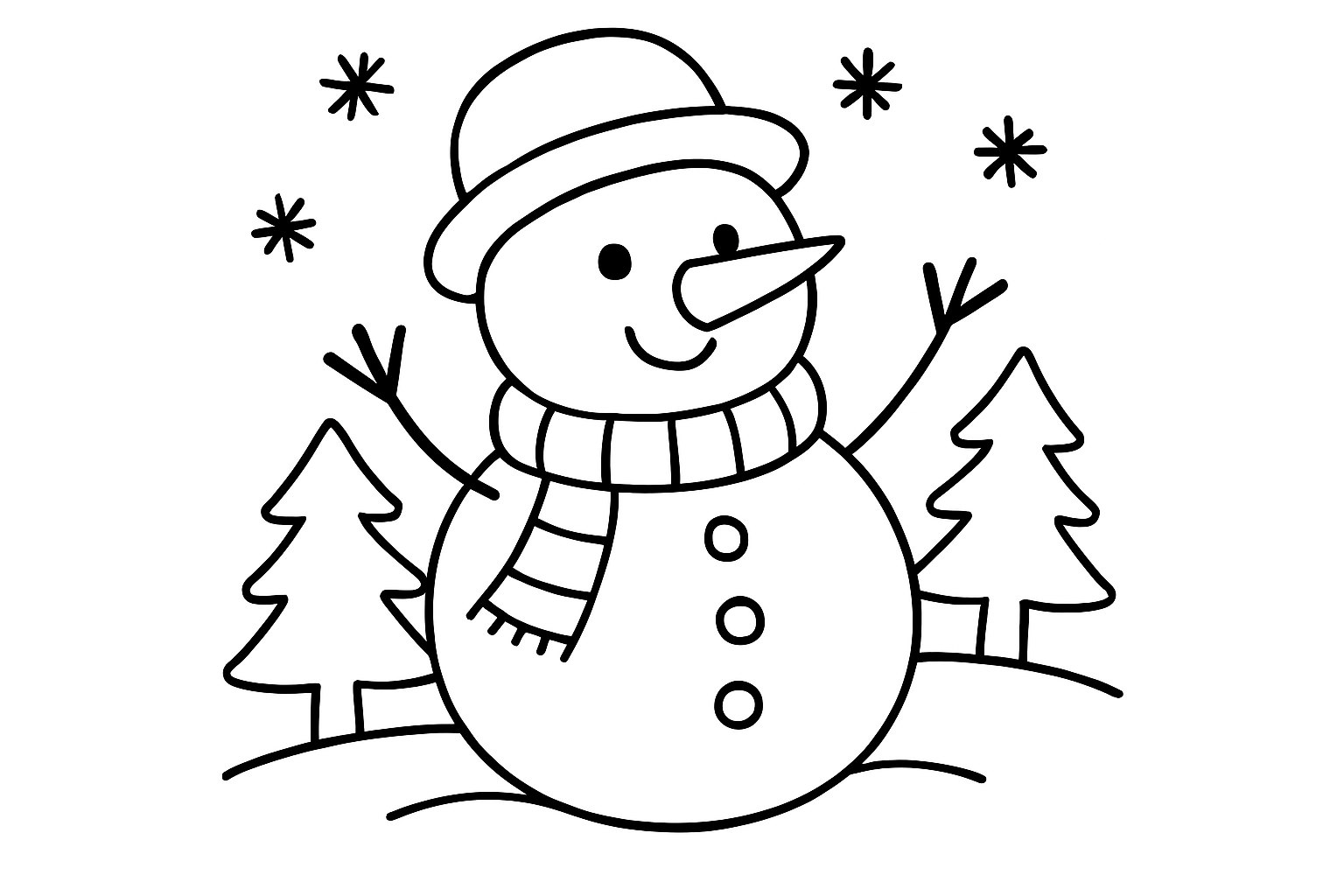 A playful snowman