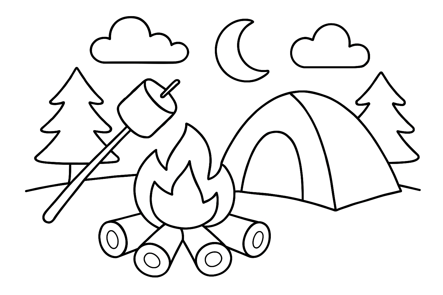 A cozy campfire scene