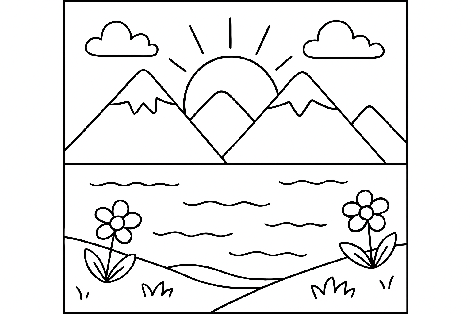 A mountain lake at sunrise
