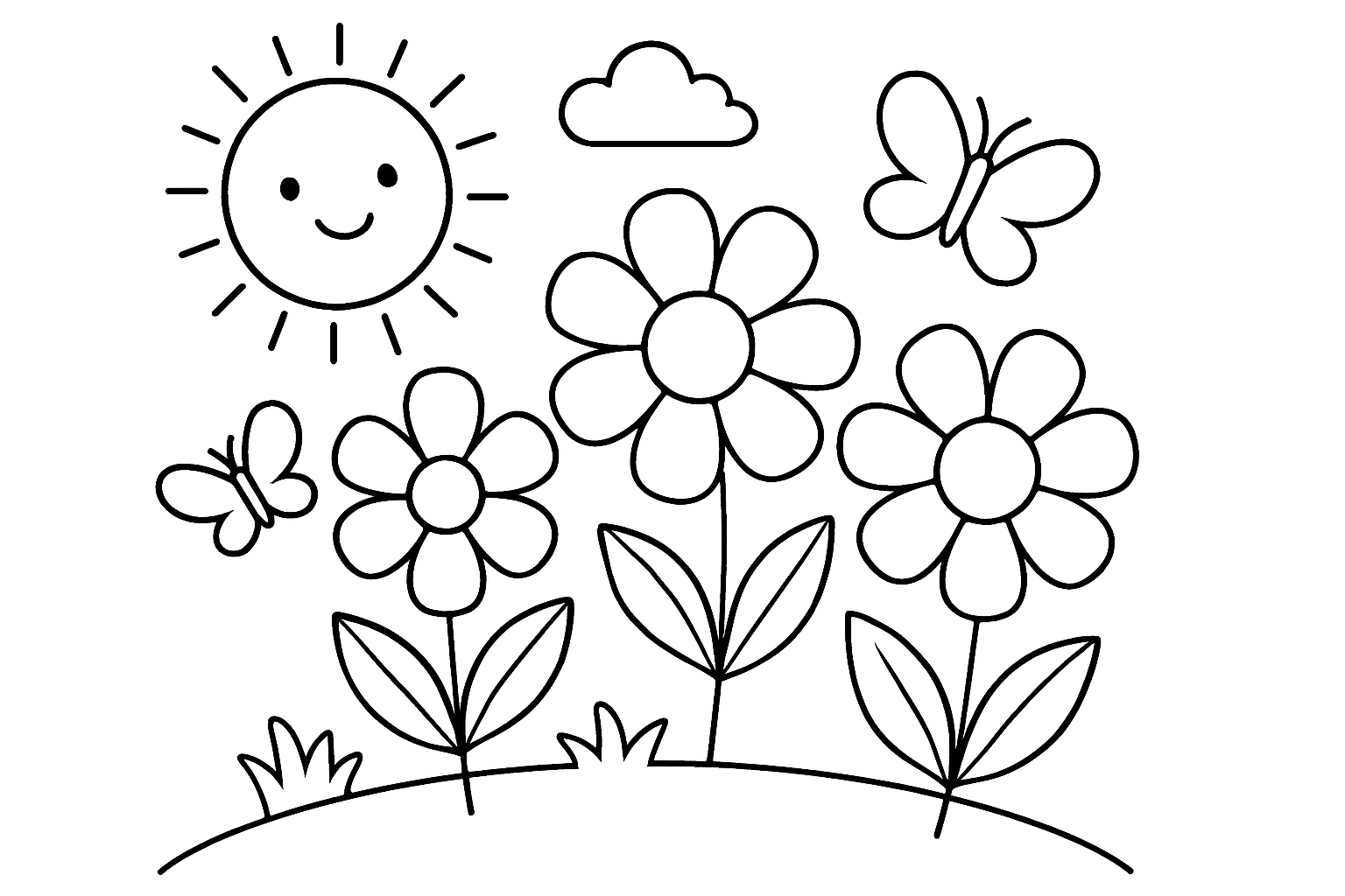 A sunny flower garden