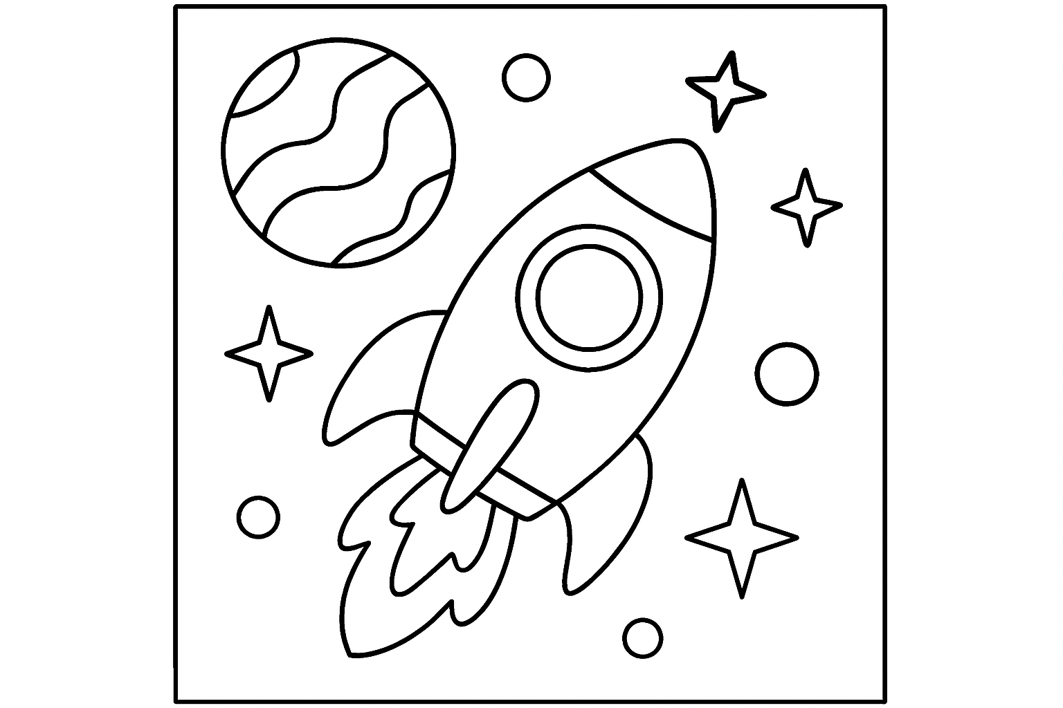 A rocket in space