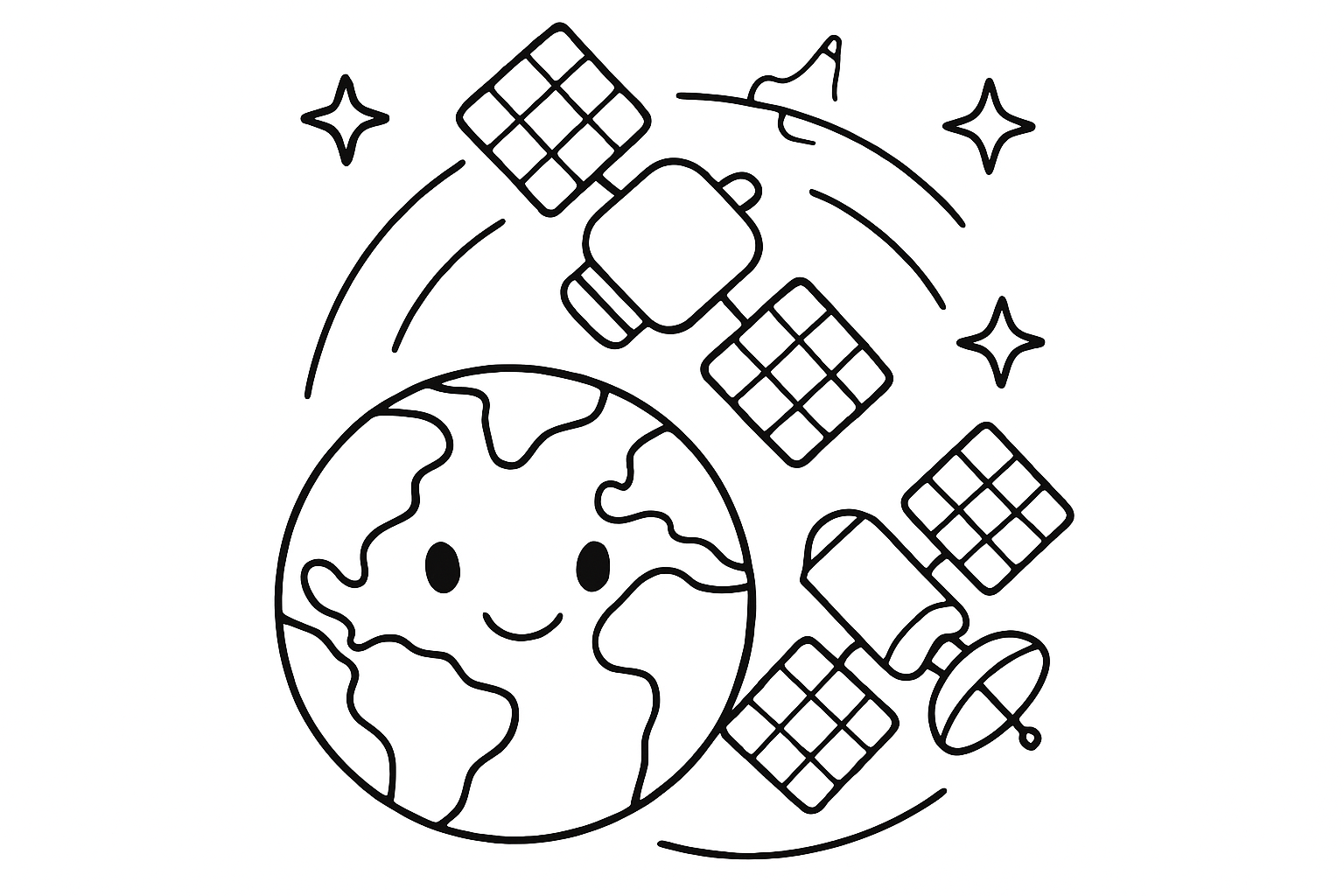 Satellites orbiting earth
