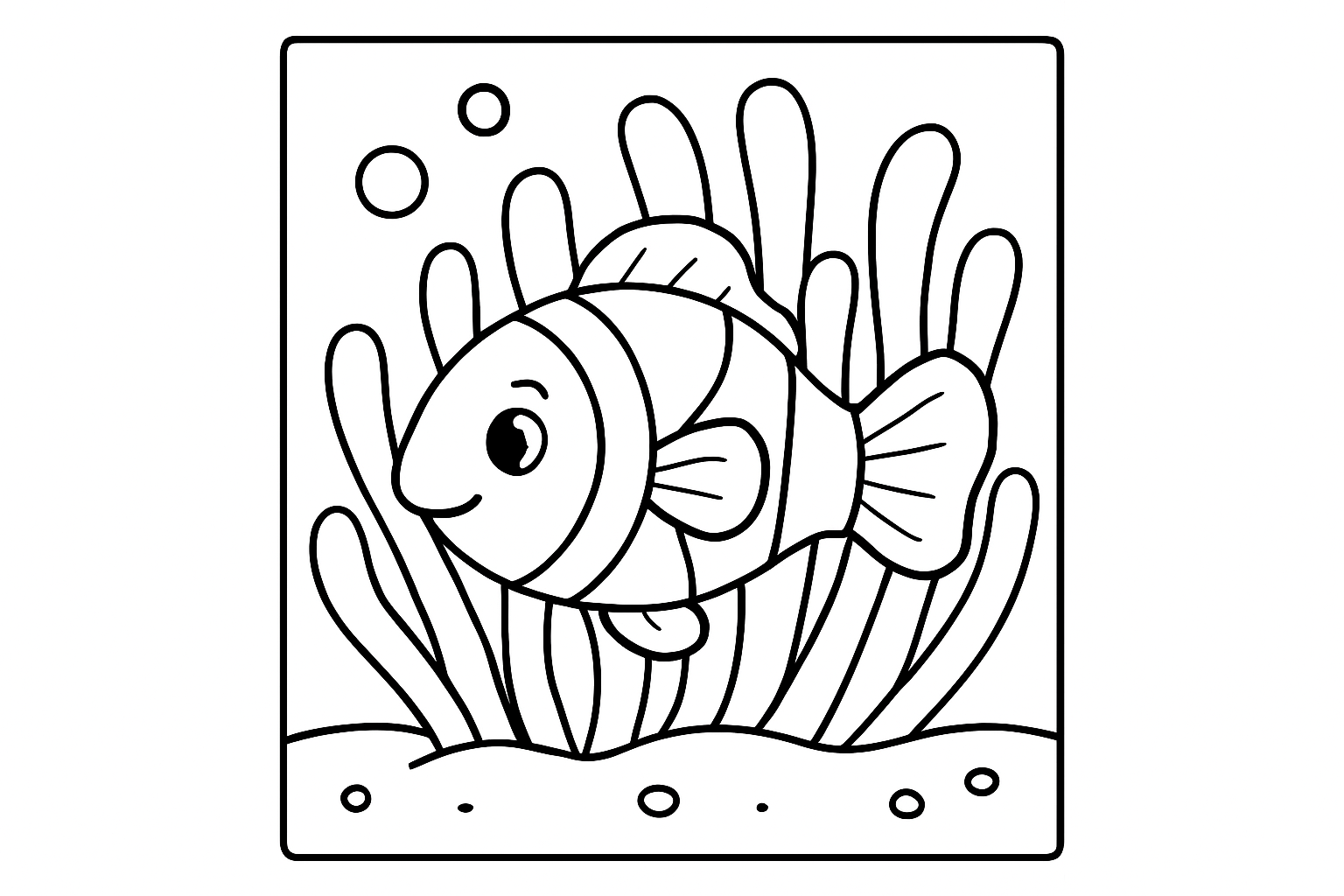 A clownfish in anemone