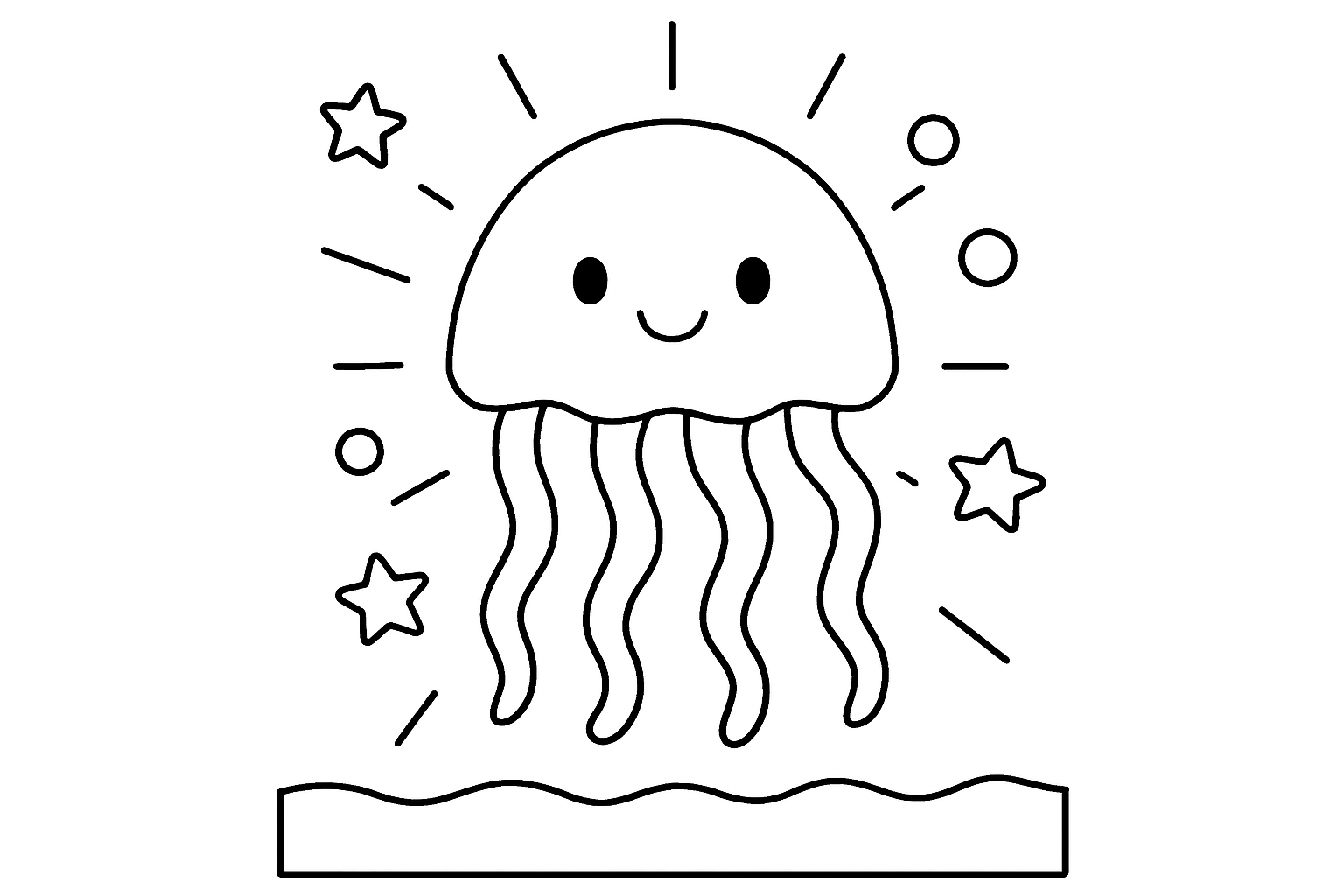 A jellyfish glowing