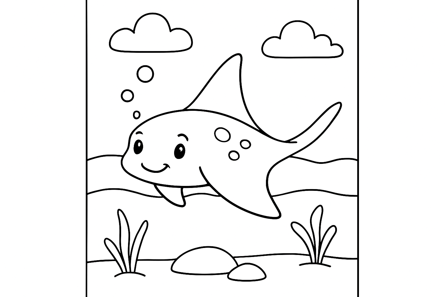 A manta ray gliding