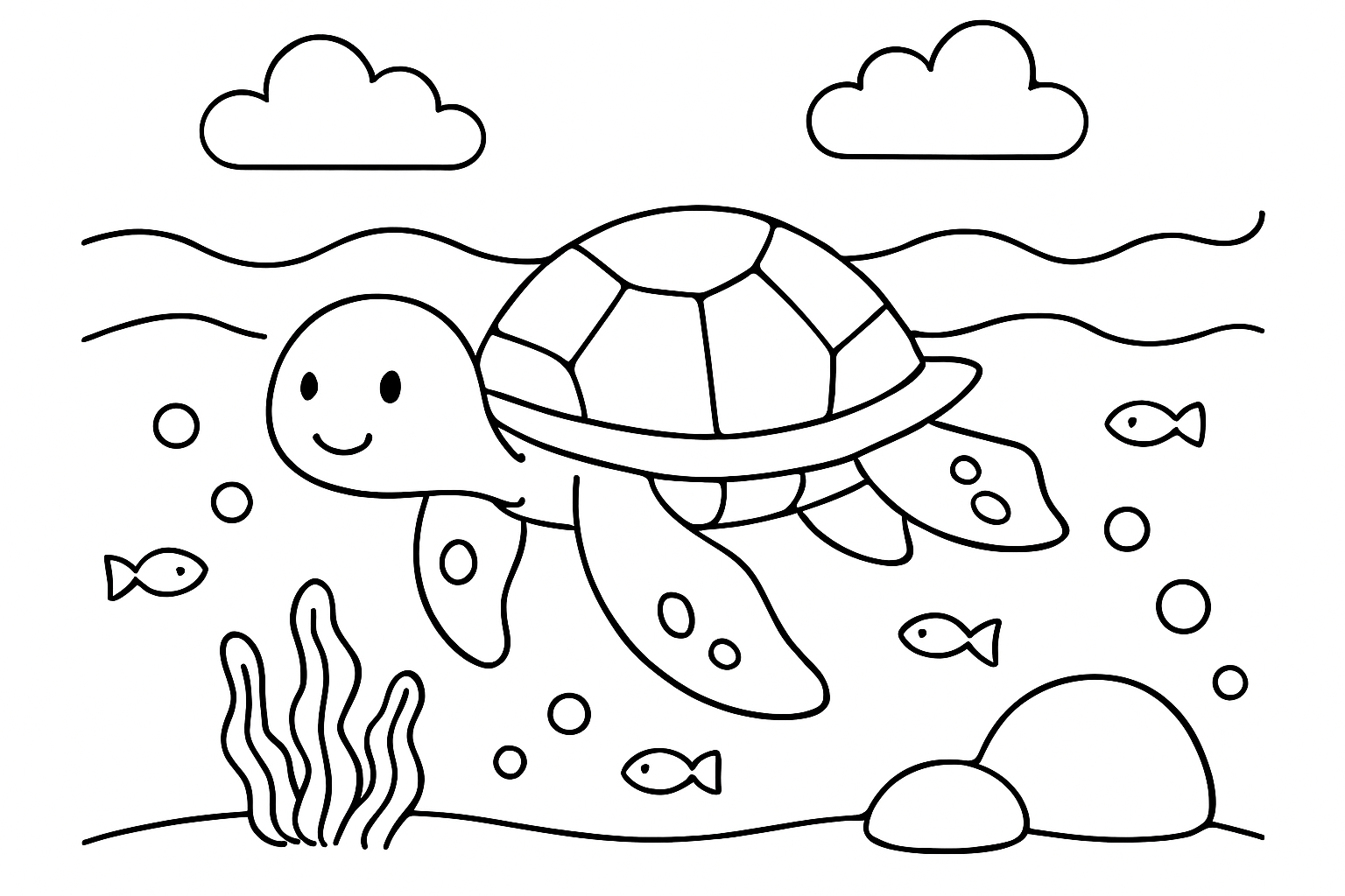 A sea turtle swimming