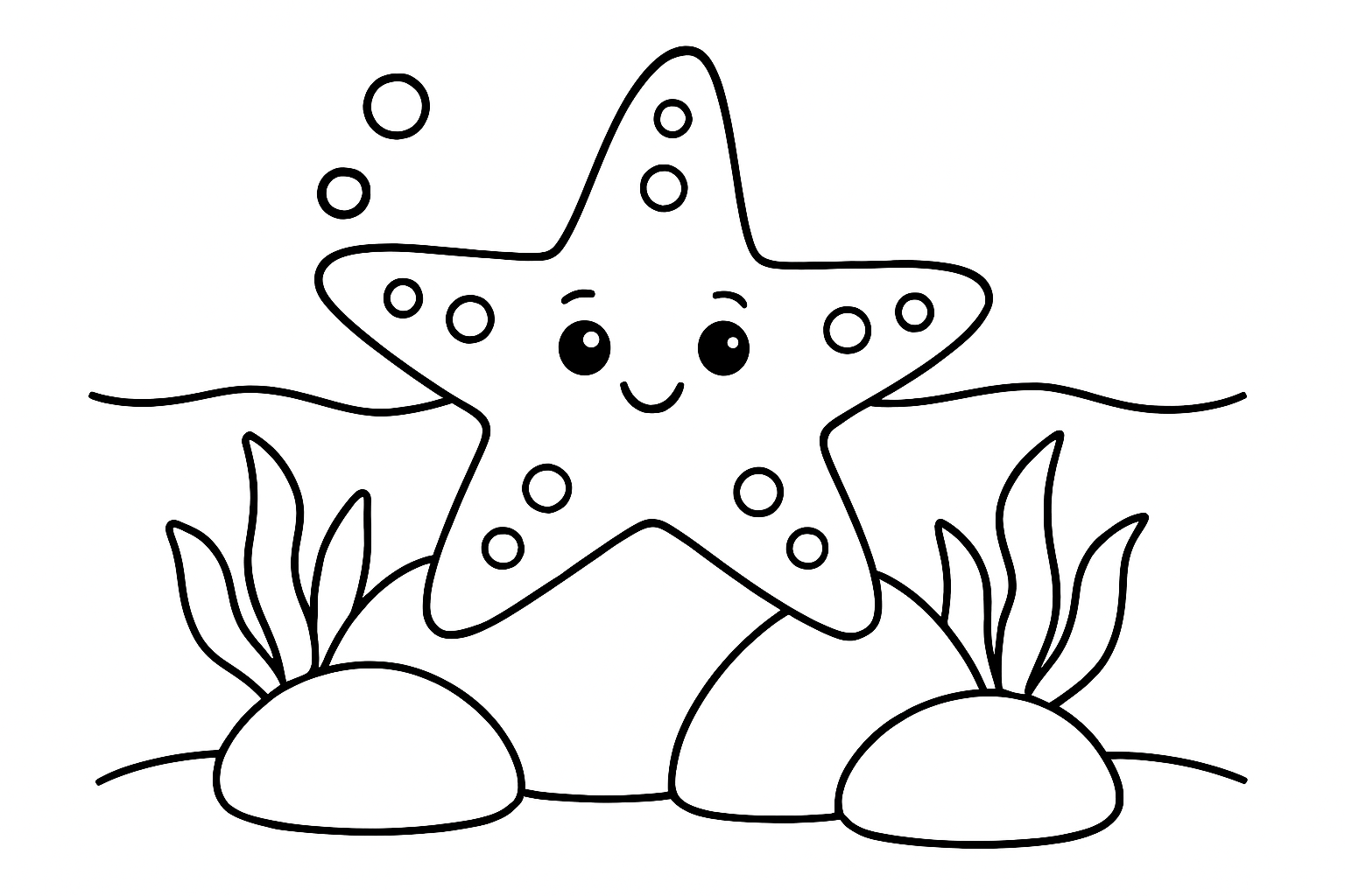 A starfish on rocks