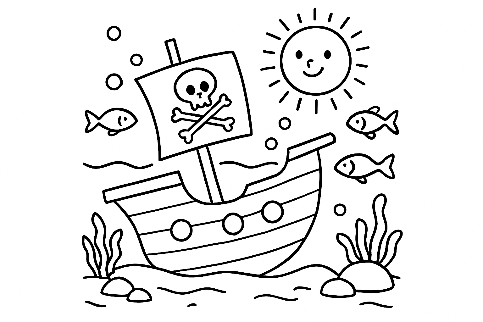 A sunken pirate ship