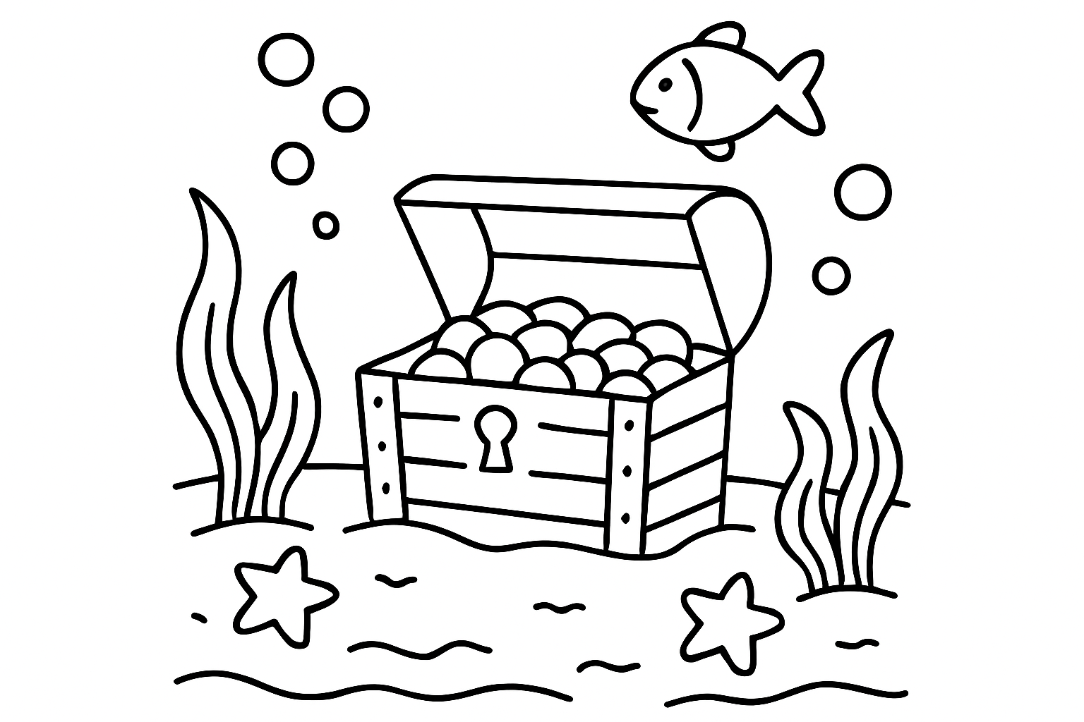 A treasure chest underwater