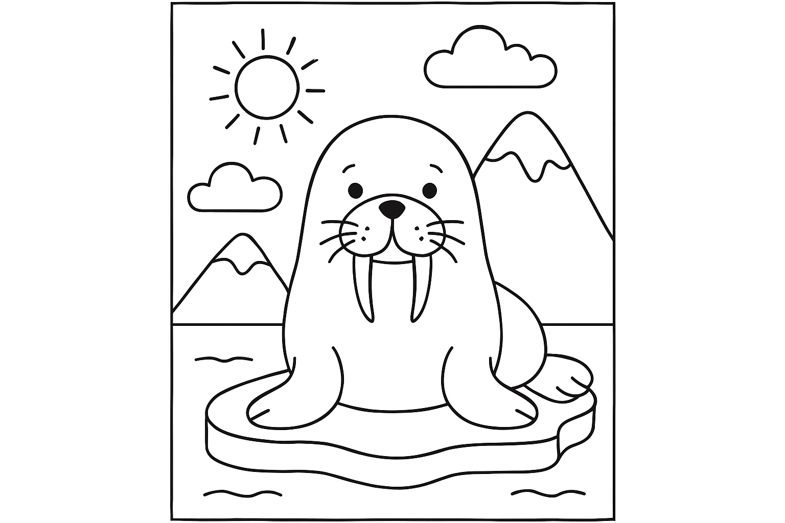 A walrus on ice