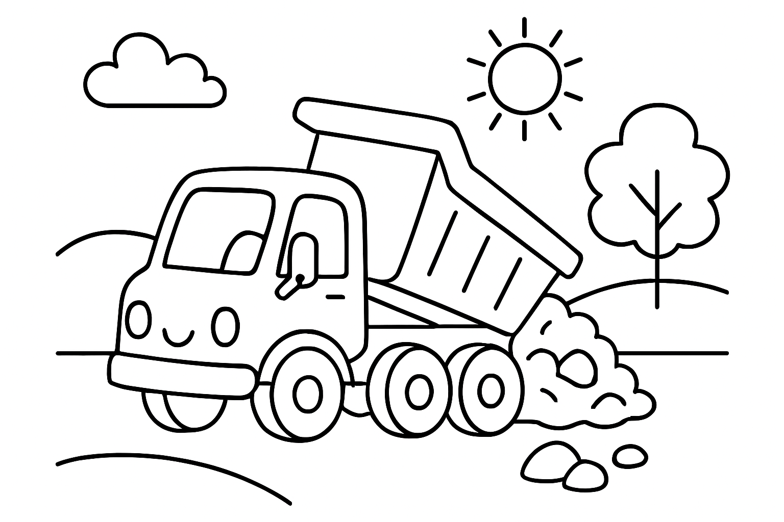 A dump truck working