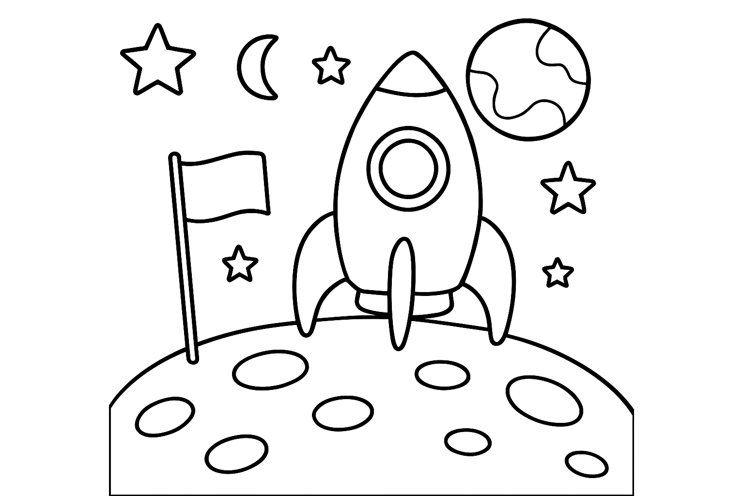 A rocket landing on the moon