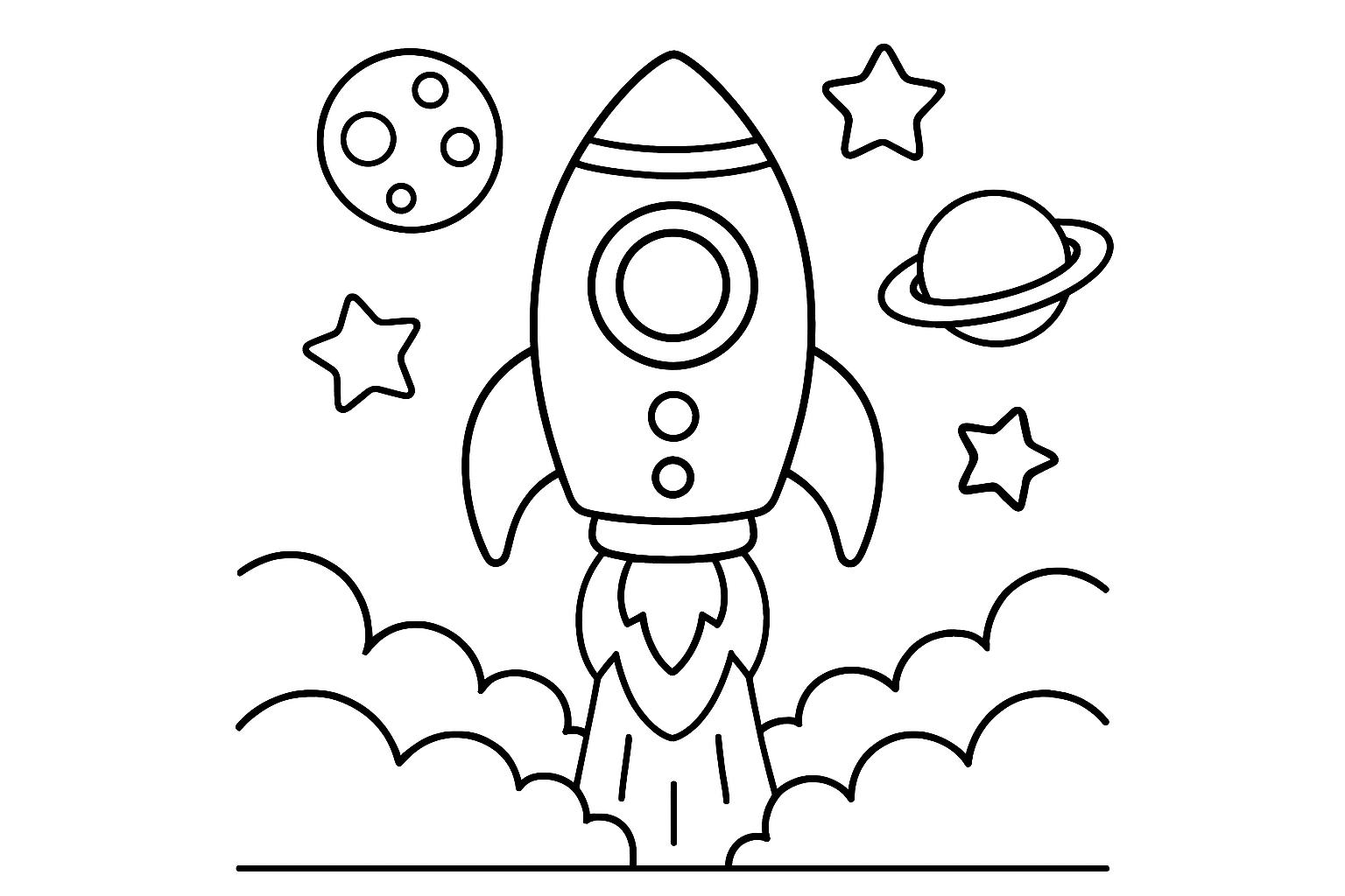 A spaceship blasting off