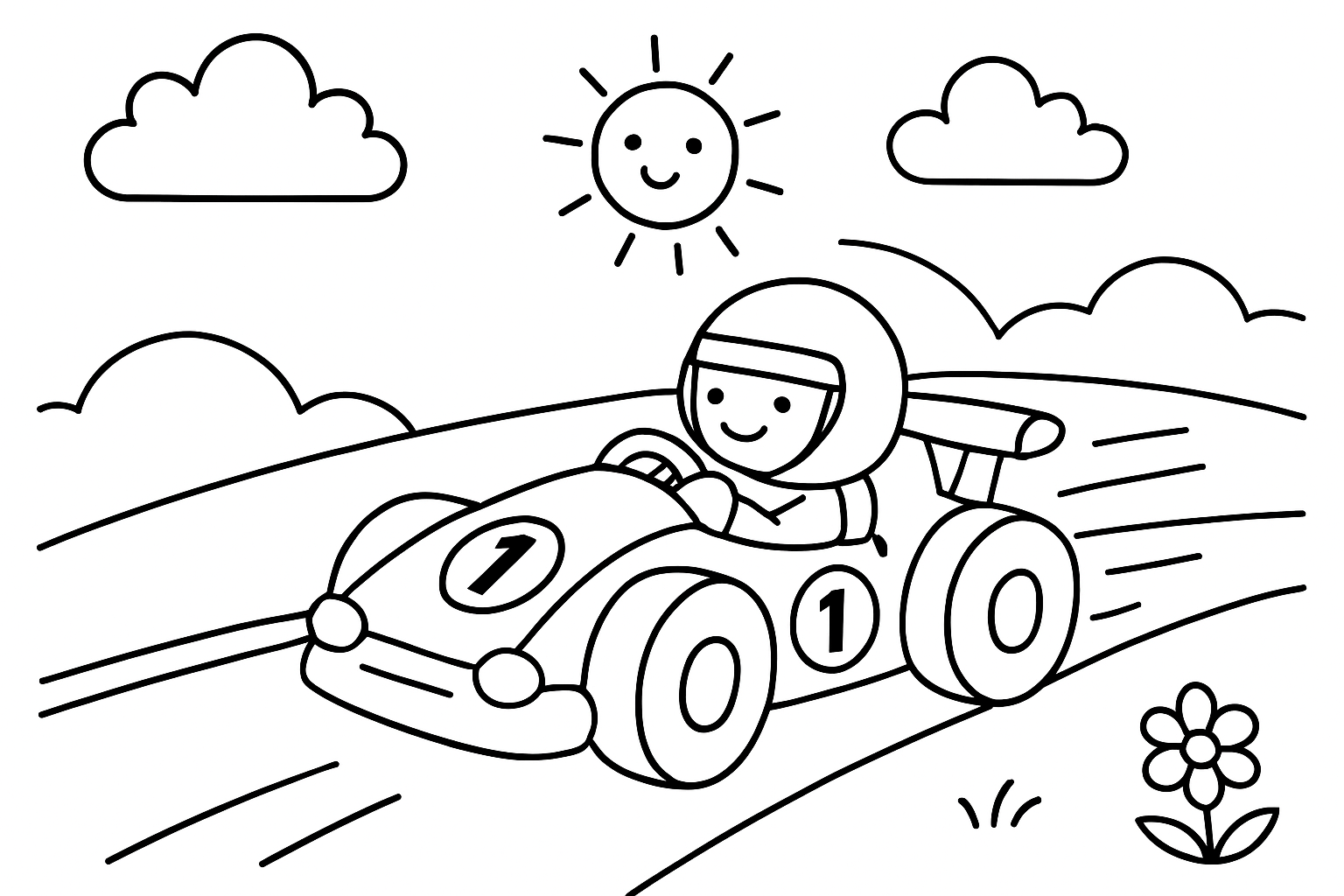 A speeding race car
