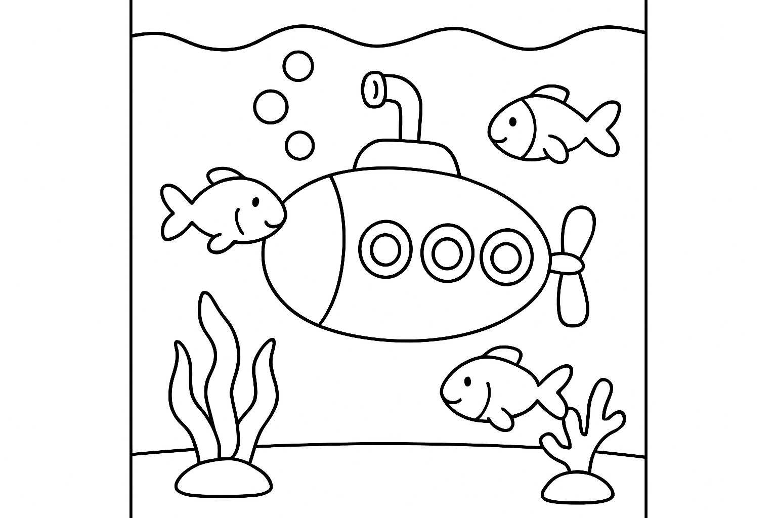 A submarine underwater