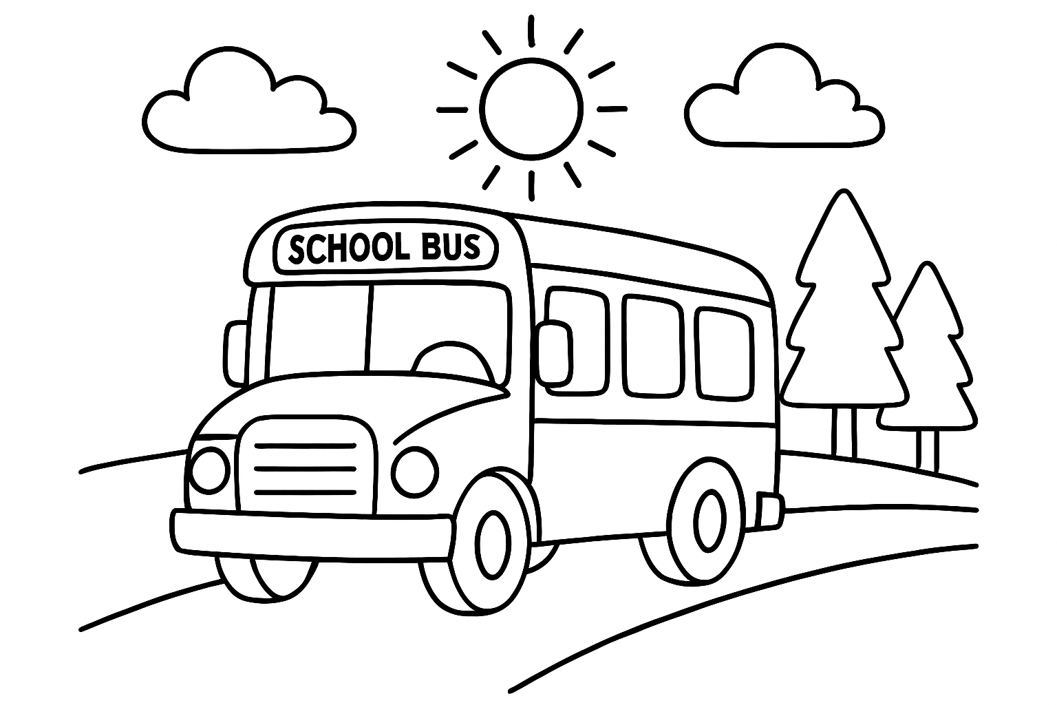 A yellow school bus